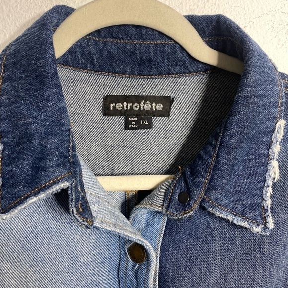 Retrofete | Perri Indigo Patchwork Jean Jacket Sz: XL - Picture 5 of 10